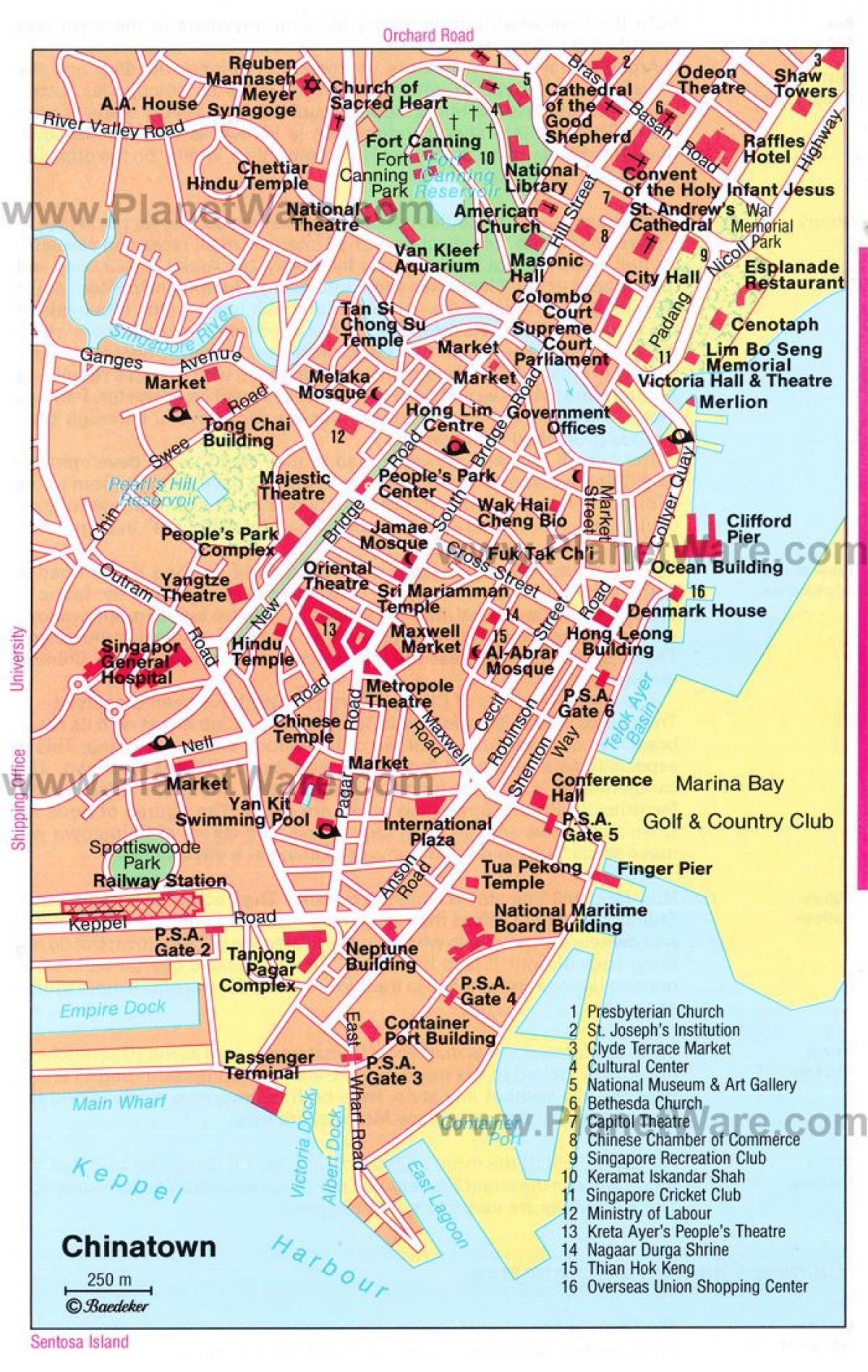 čínska štvrť v Singapure mapu