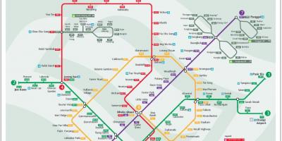 Lrt trasy mapu Singapore