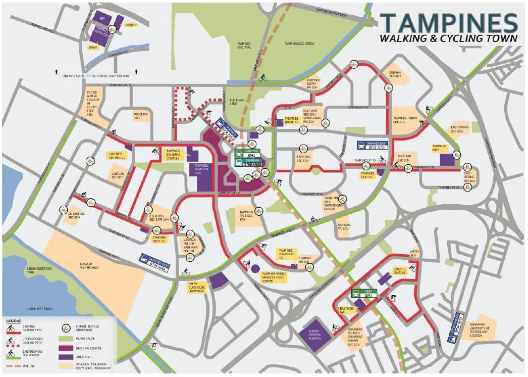 mapa cyklistické Singapur