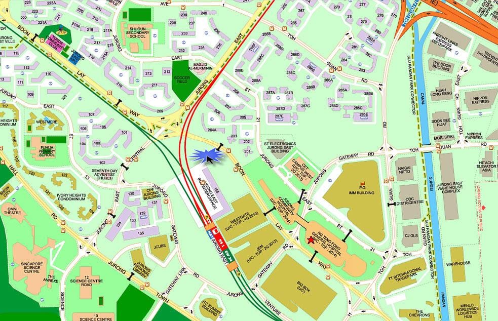 mapa Jurong Východ