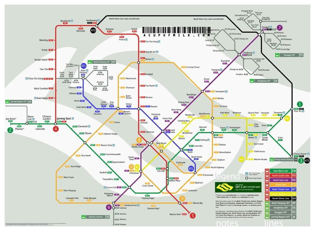 Singapur mrt line mapu