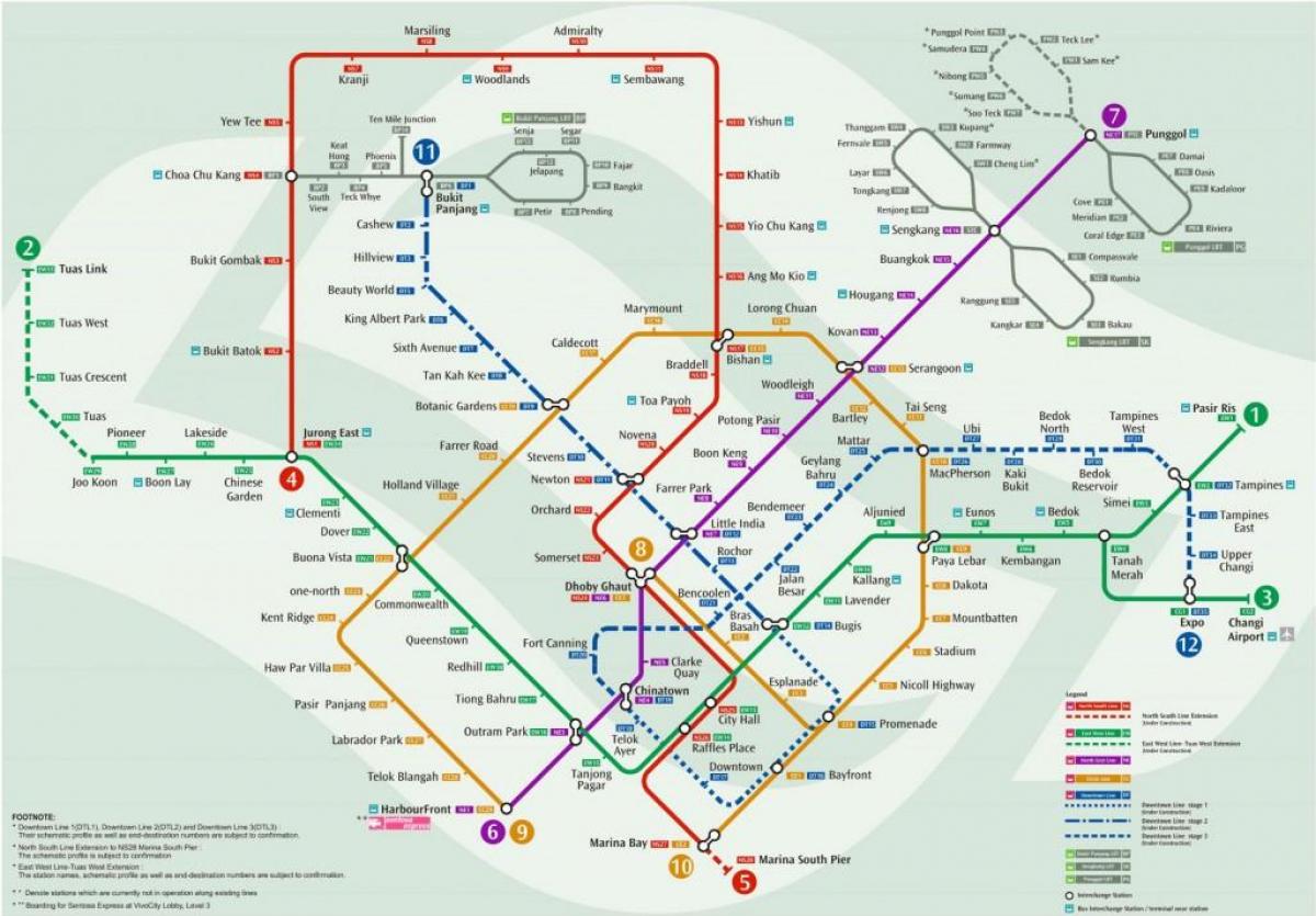 mapa mrt station Singapur