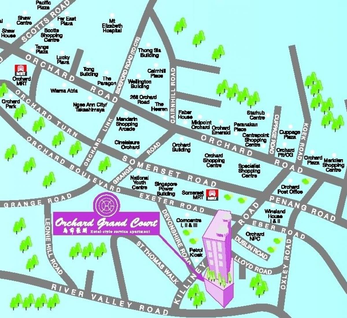 orchard road Singapur mapu