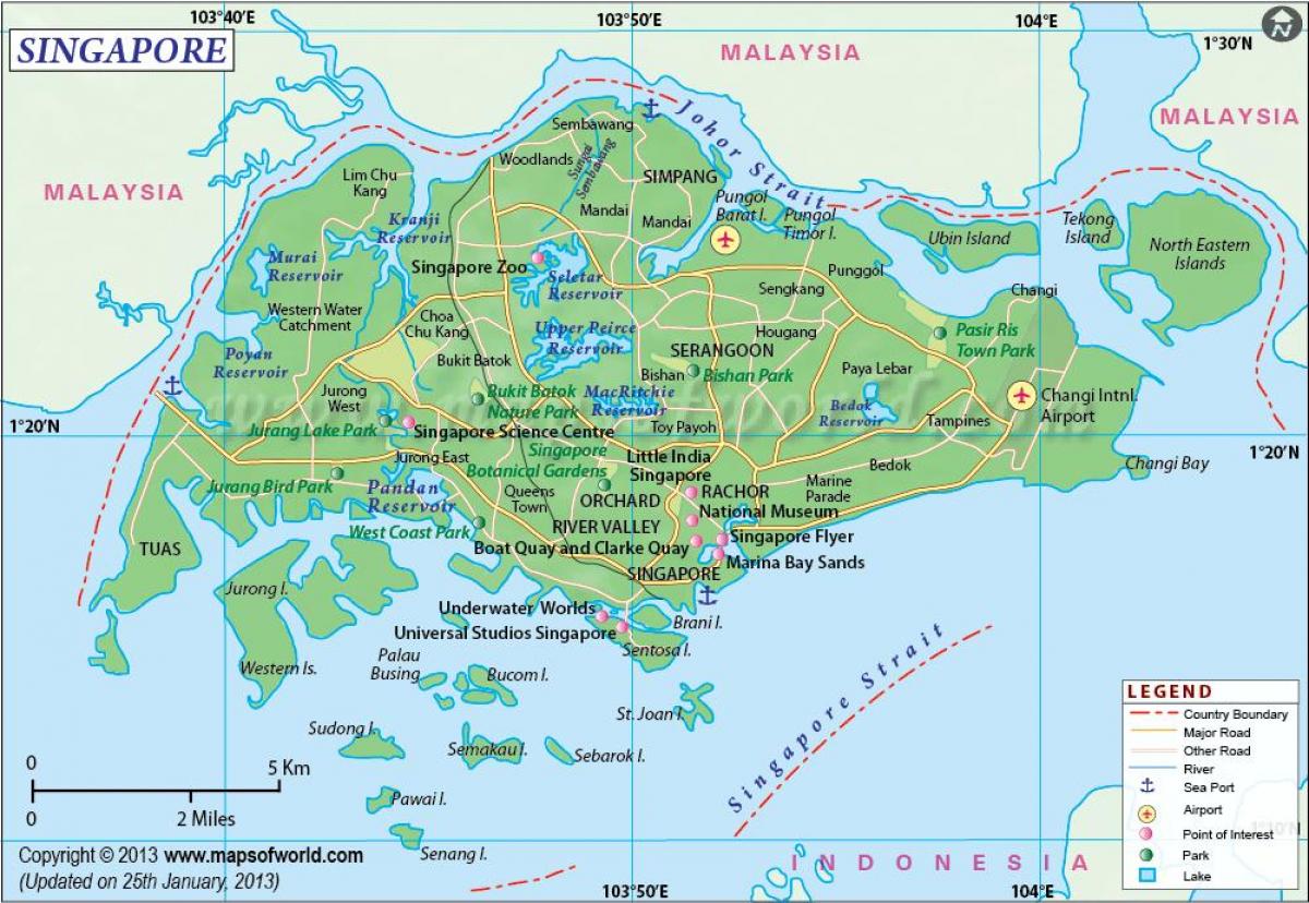 Singapur v mapu