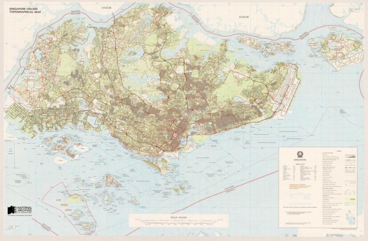 mapu Singapore topografické