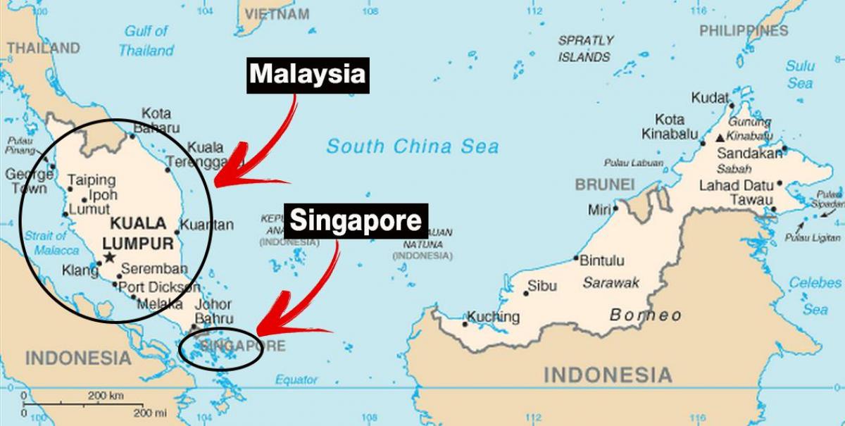 Singapur mapa sveta