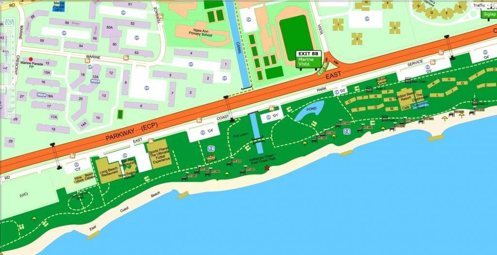 mapa východnej náklady park