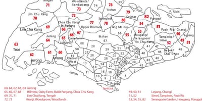 Singapur psč mapu