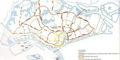 Singapur diaľnici mapu