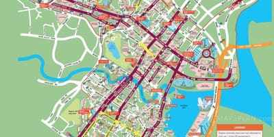 Singapur turistických miestach mapu